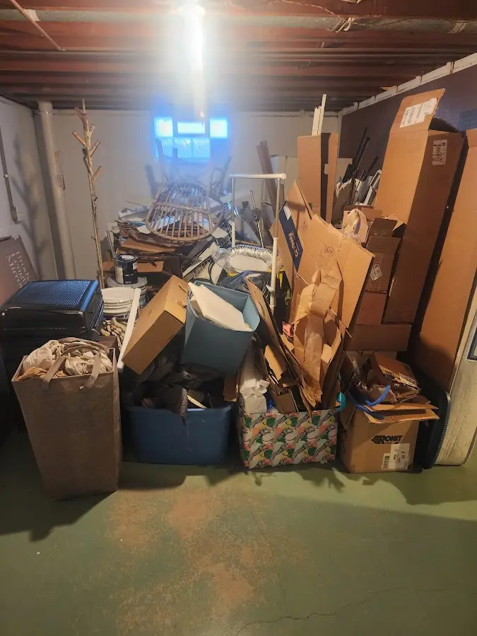 Roll-off dumpster container at job site for Roll Off Dumpster Rental in Corning